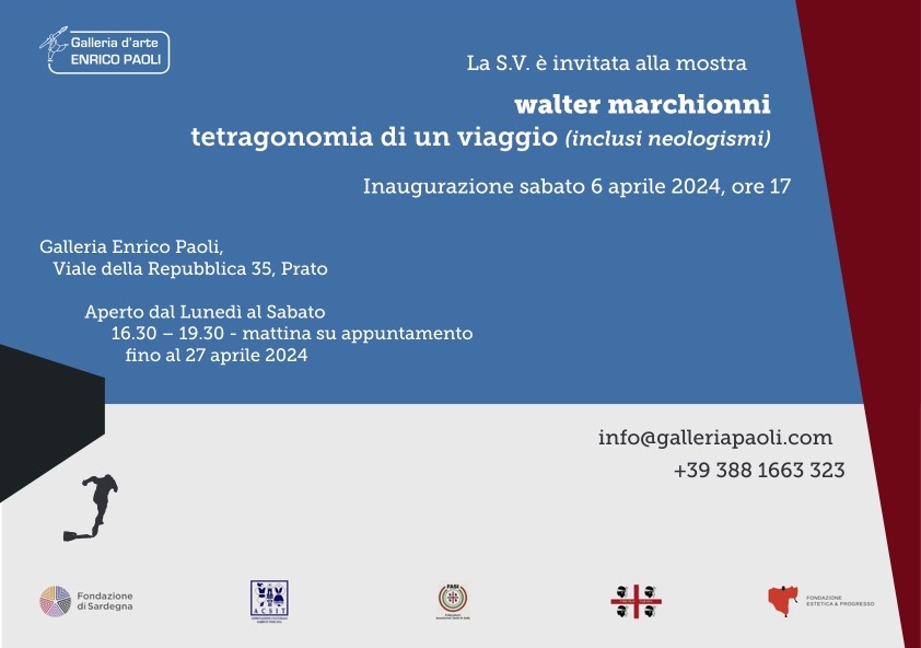 A Prato la mostra personale di Walter Marchionni “Tetragonomia di un viaggio (inclusi neologismi)”