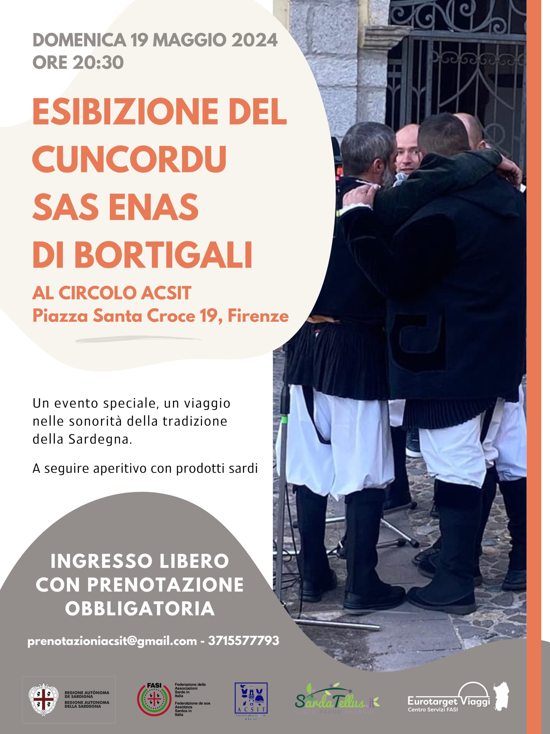 Cuncordu “Sas Enas” di Bortigali in concerto a Firenze