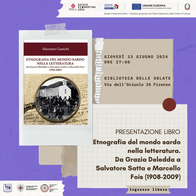 Massimo Granchi presenta a Firenze “Etnografia del mondo sardo nella letteratura”