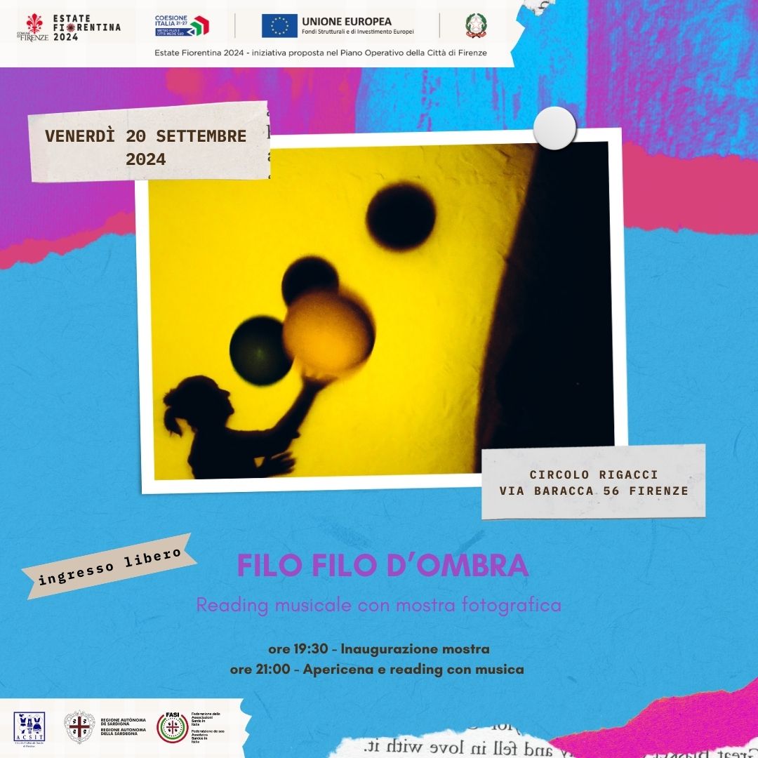 A Firenze reading musicale “Filo filo d’ombra”