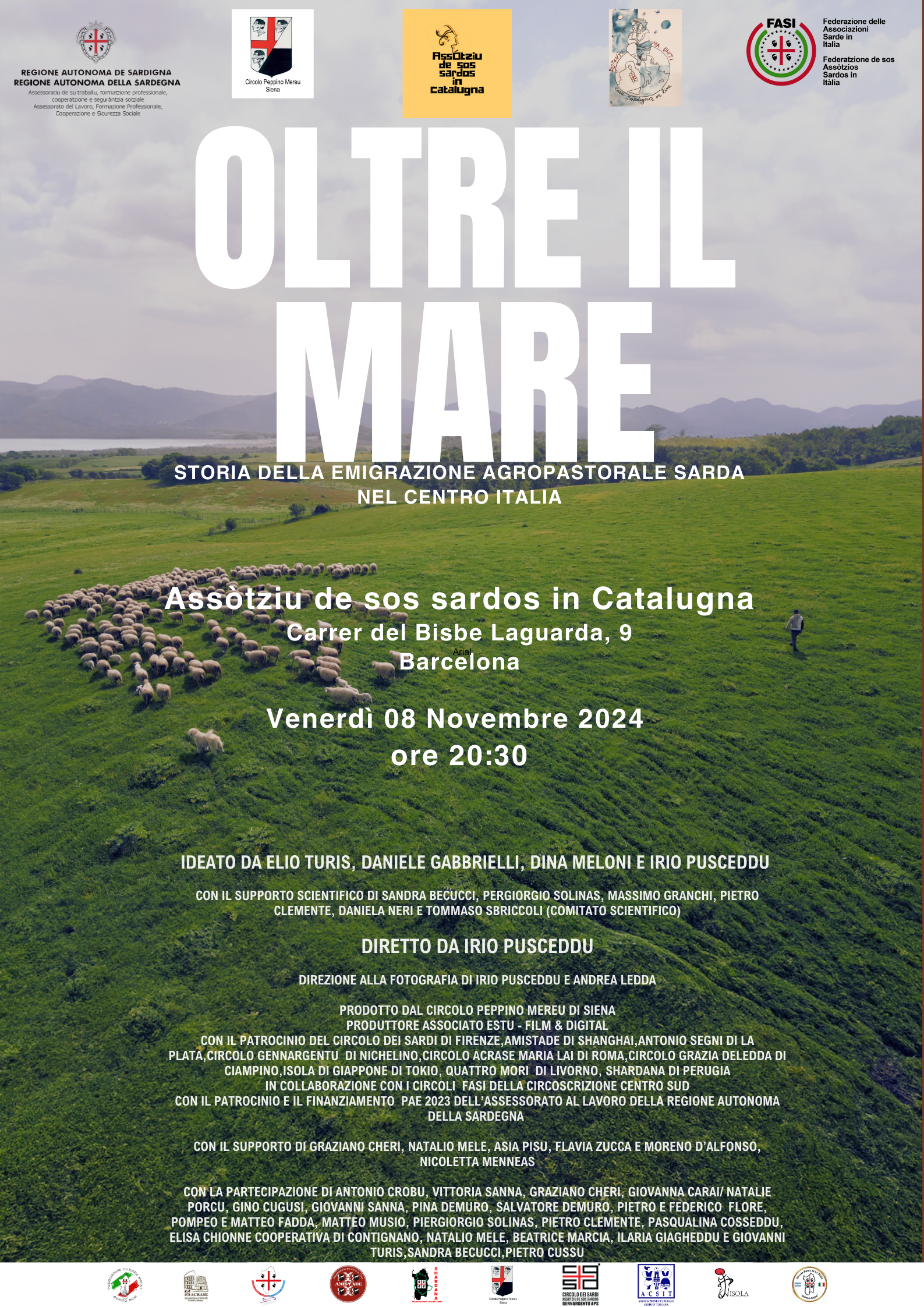 Assòtziu de sos sardos in Catalugna: Proiezione Docu film “Oltre il mare”di Irio Pusceddu