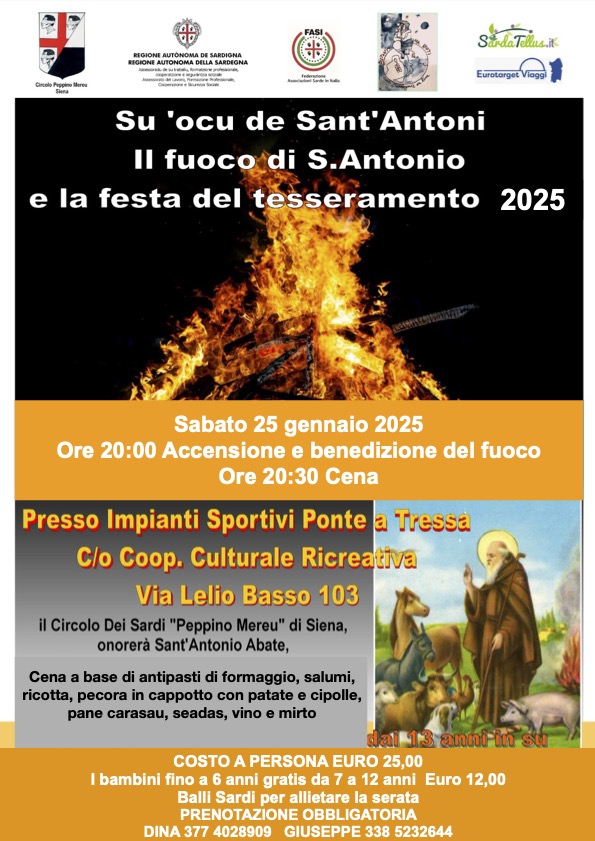 Sant’Antonio Abate festeggiato al Circolo Peppino Mereu di Siena