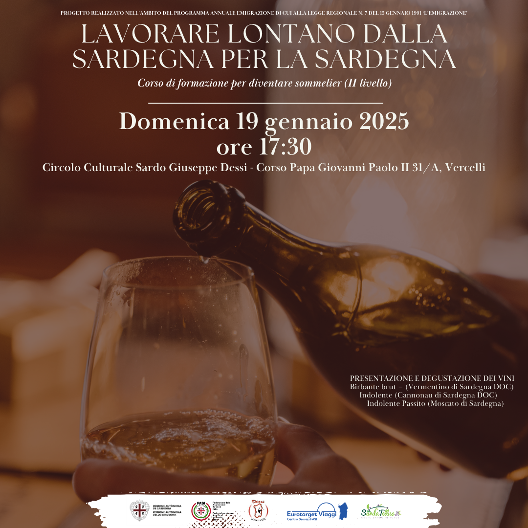 A Vercelli presentazione di vini per il progetto “Lavorare lontano dalla Sardegna per la Sardegna”