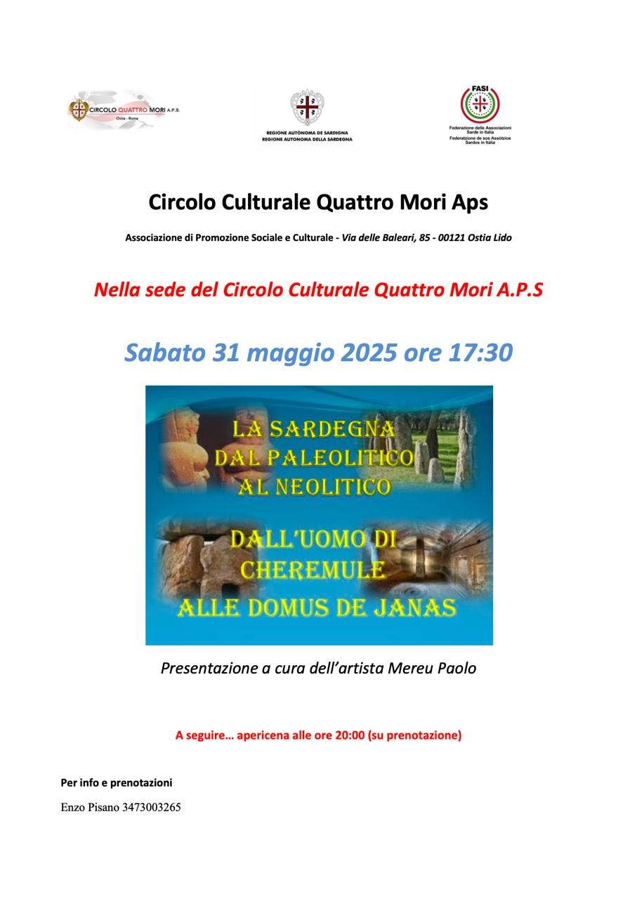 LA SARDEGNA DAL PALEOLITICO AL NEOLITICO: DALL’UOMO DI CHEREMULE ALLE DOMUS DE JANAS