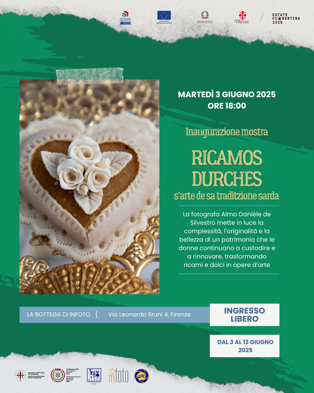 La mostra “Ricamos durches” di Alma Danièle De Silvestro in esposizione a Firenze