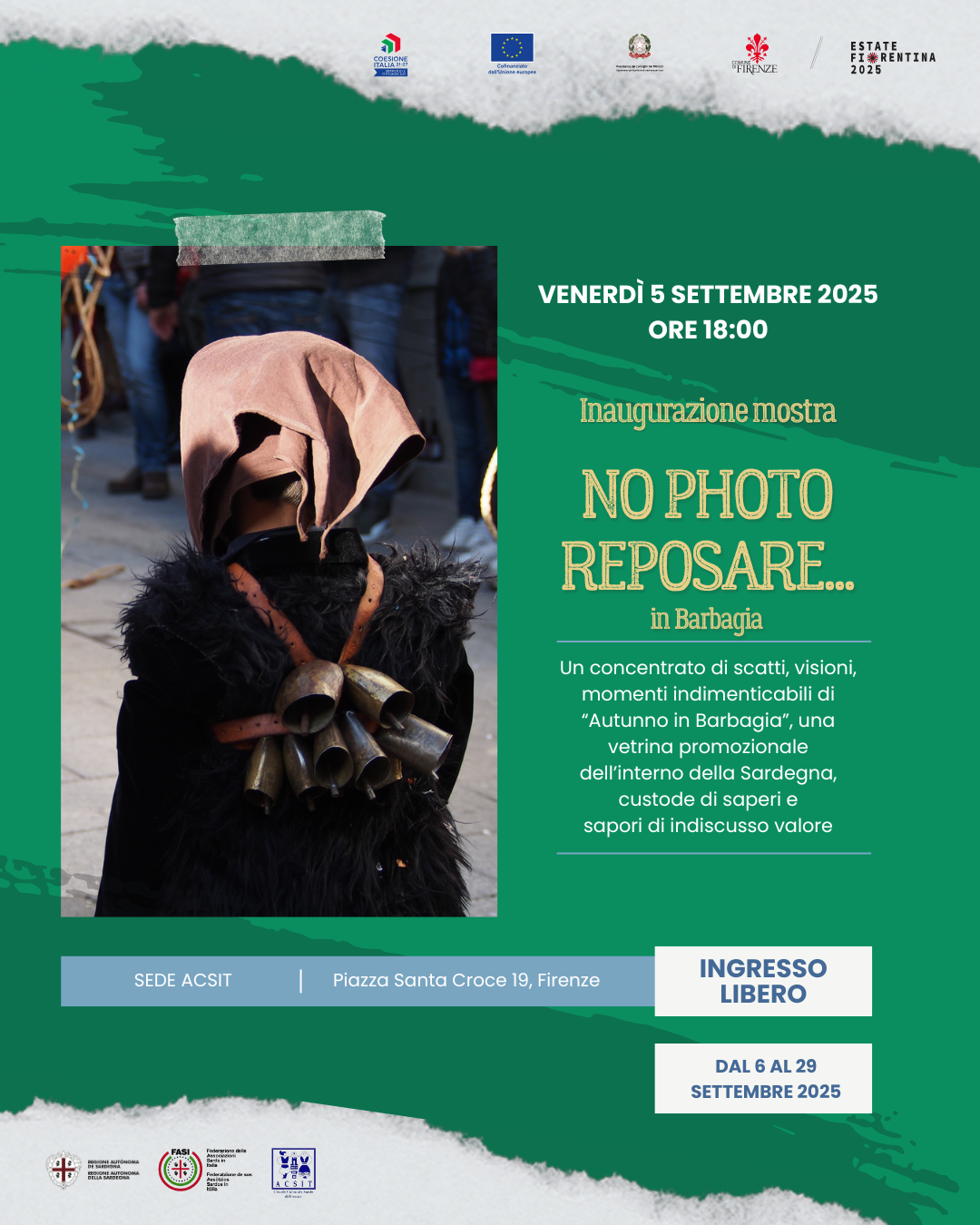 A Firenze la mostra “No Photo Reposare… in Barbagia”