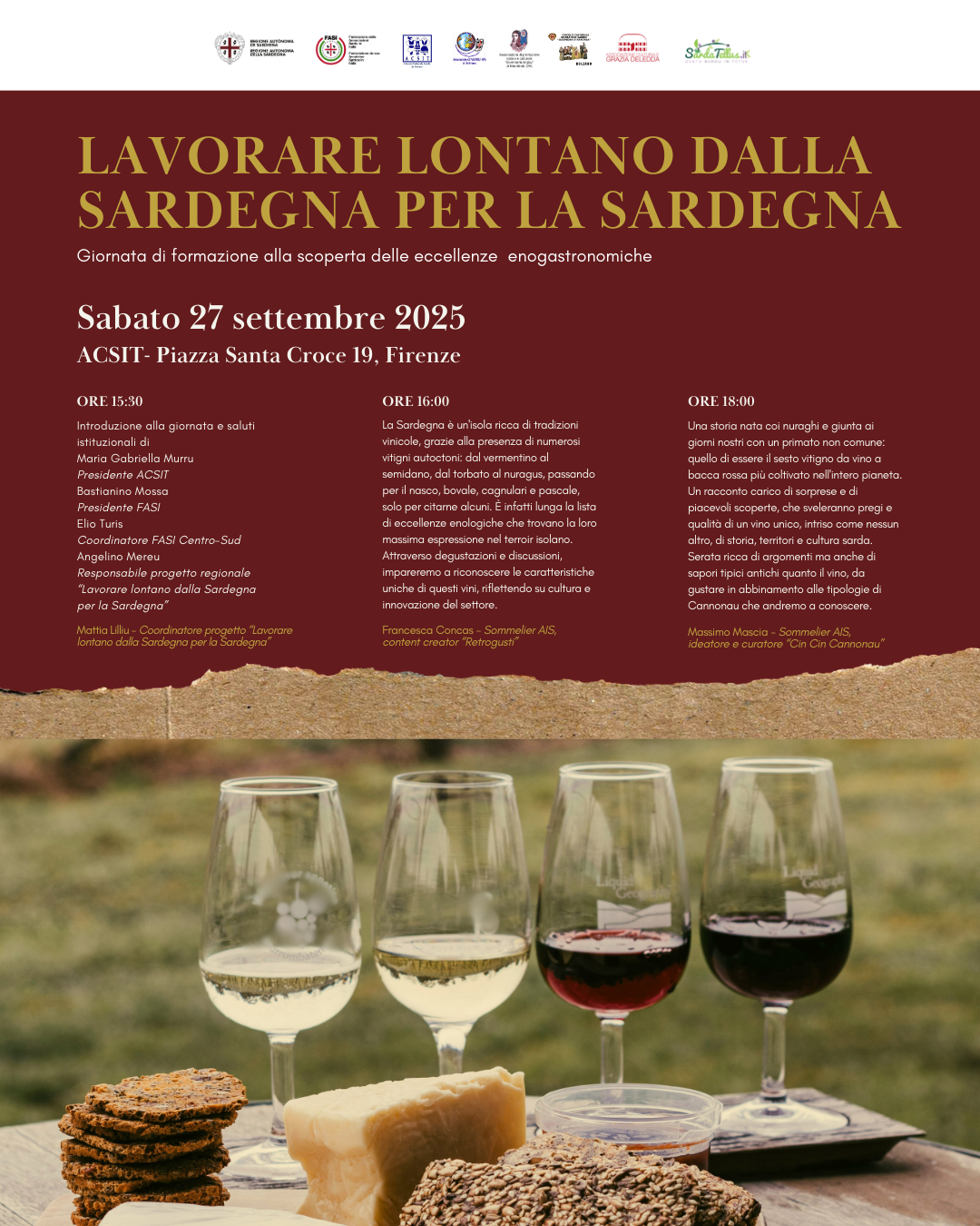 Progetto “Lavorare lontano dalla Sardegna per la Sardegna”: a Firenze focus sui vitigni autoctoni sardi