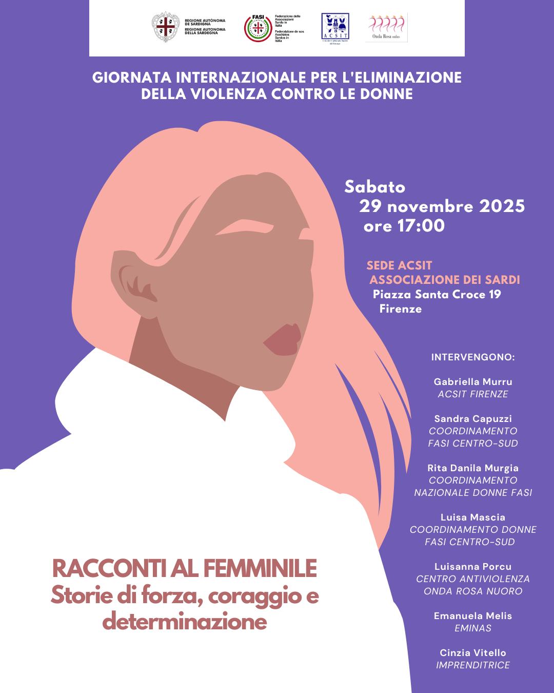 A Firenze l’incontro “RACCONTI AL FEMMINILE Storie di forza, coraggio e determinazione”