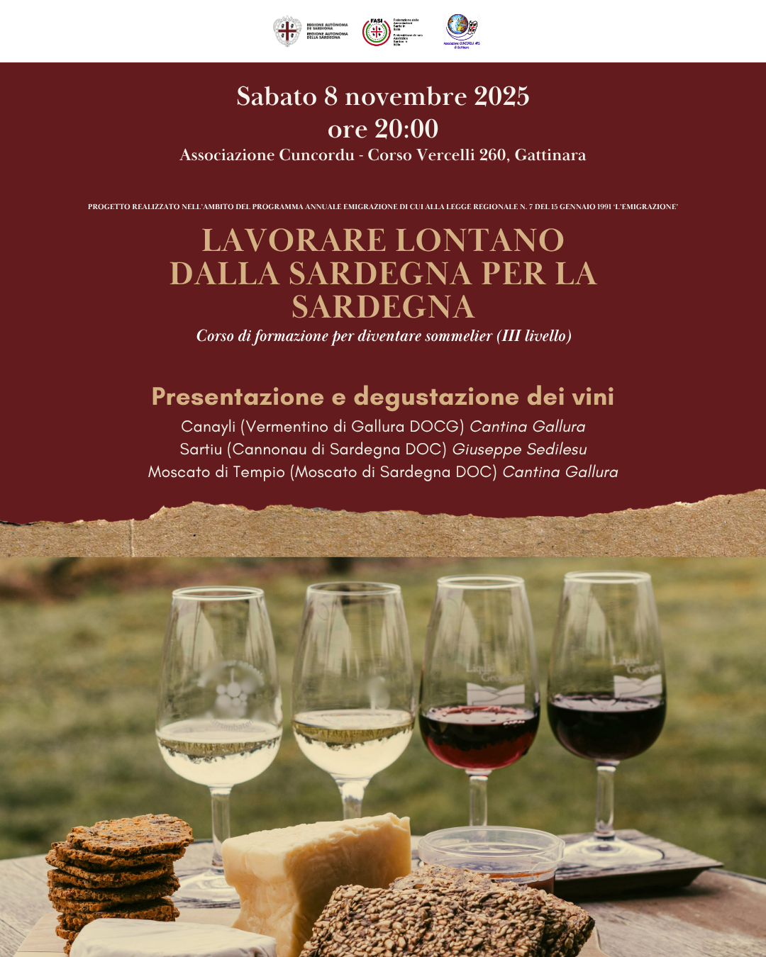 A Gattinara degustazione di vini per il progetto “Lavorare lontano dalla Sardegna per la Sardegna”