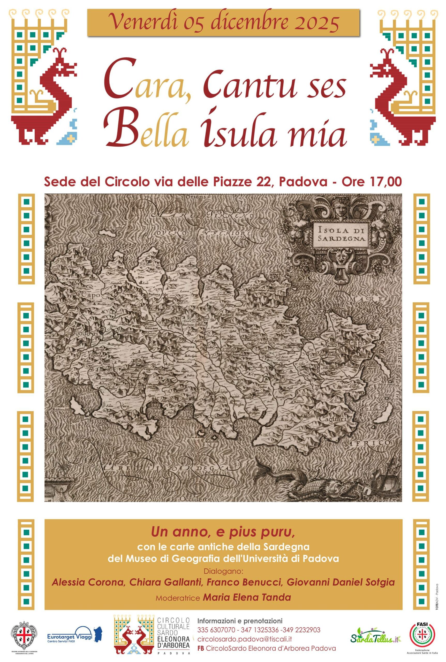 Cara Cantu ses Bella Isula mia – venerdì 5 dicembre, ore 17,00 – Padova