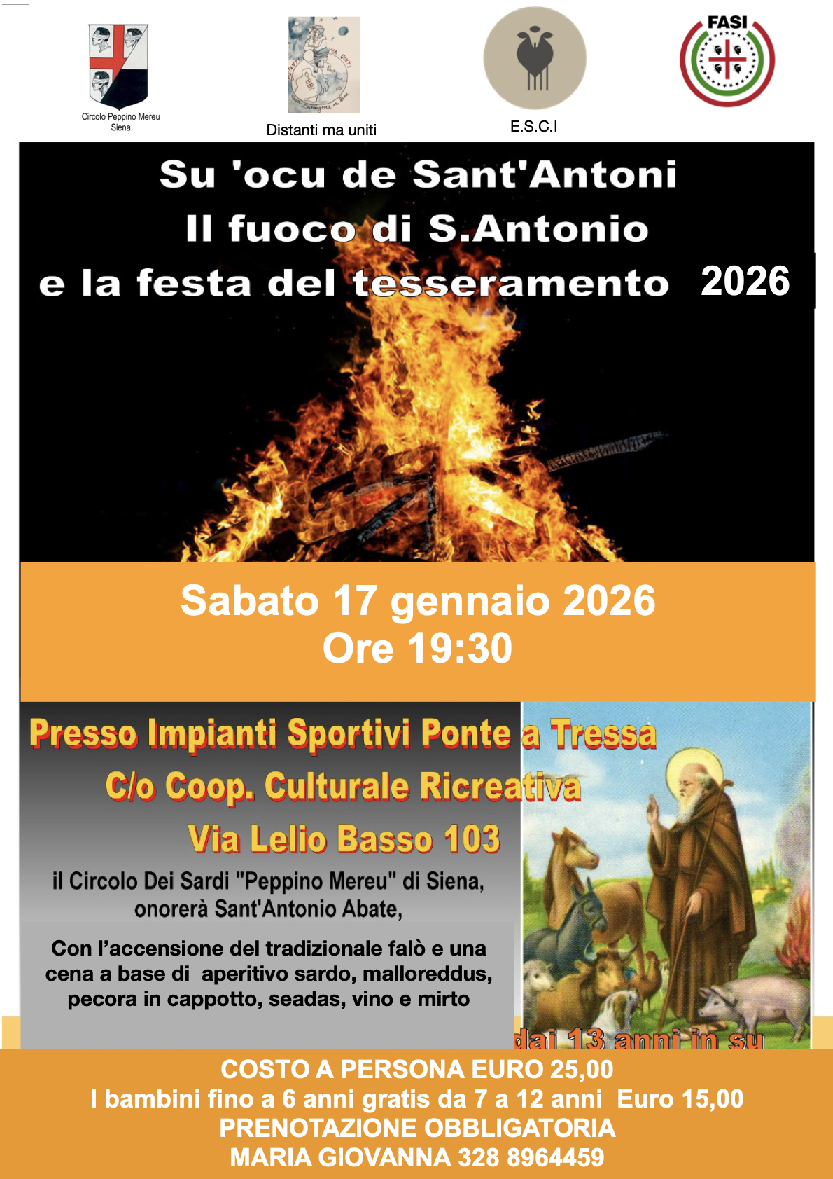 “Su ’ocu de Sant’Antoni”  a Monteroni d’Arbia  Il fuoco della tradizione sarda tra fede, rito e comunità