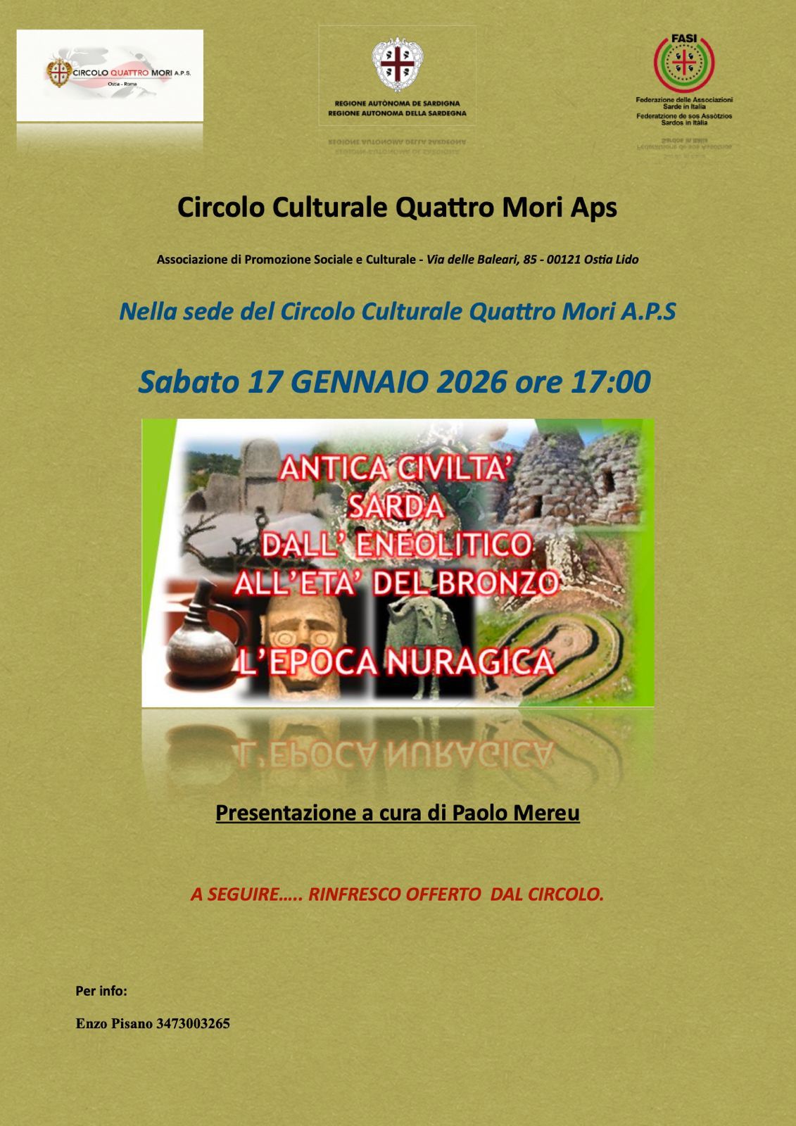 Antica civilta’ sarda “ Dal eneolitico all’eta’ del bronzo l’epoca nuragica”