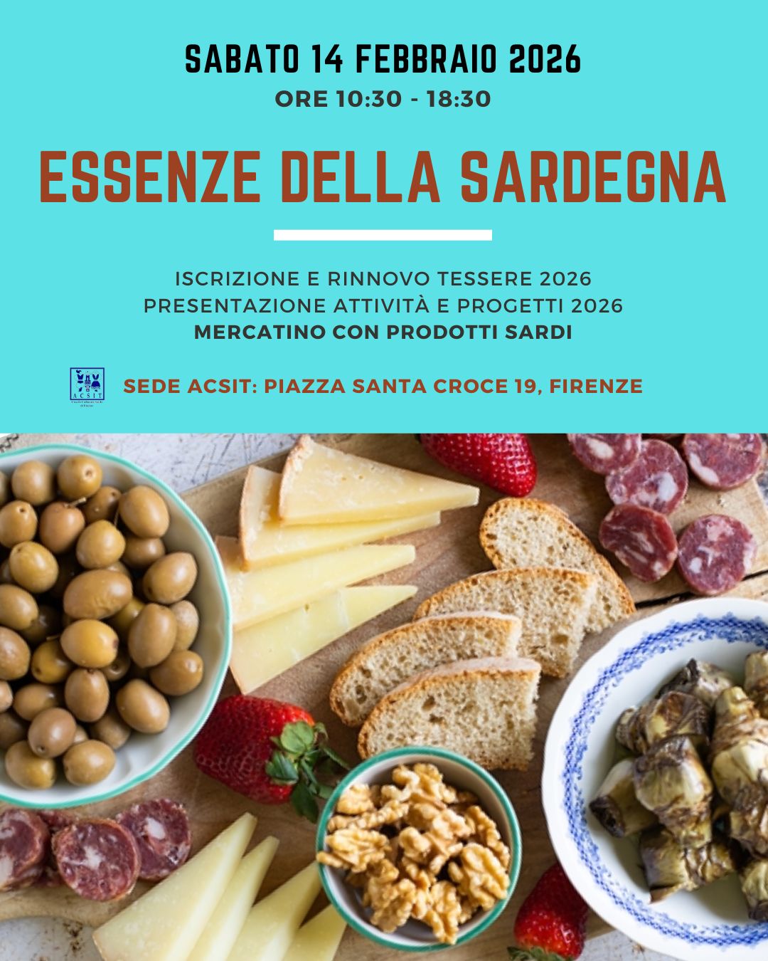 “Festa del tesseramento 2026” con il mercato di prodotti “Essenze della Sardegna”